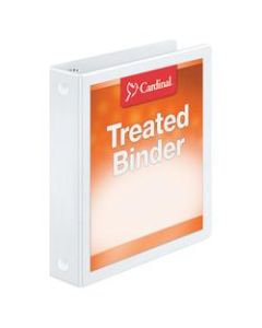 Treated ClearVue Locking 3-Ring Binder, 1 1/2in Round Rings, 52% Recycled, White