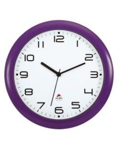 Alba Silent Round Wall Clock, 12in Diameter, Purple