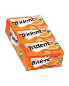 Trident gum Sugar-Free Tropical Twist Gum, 14 Pieces Per Pack, Box Of 12 Packs