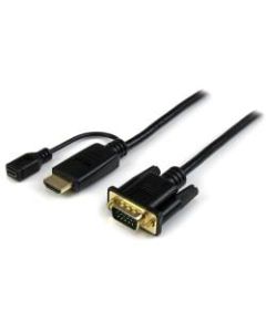 StarTech.com HDMI to VGA Cable - 3ft / 1m - 1080p - 1920 x 1200 - Active HDMI Cable - Monitor Cable - Computer Cable - First End: 1 x HDMI Male Digital Audio/Video, First End: 1 x Type B Female Micro USB - Second End: 1 x HD-15 Male VGA - Black