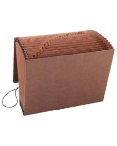 Smead TUFF Expanding File With Flap & Elastic Cord, 21 Pockets, A-Z, 12in x 10in Letter Size, 30% Recycled, Brown