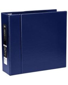 Office Depot Brand Heavy-Duty 3-Ring Binder, 4in D-Rings, 49% Recycled, Navy