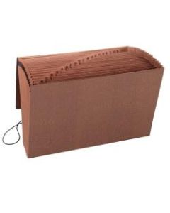 Smead TUFF Expanding File With Flap & Elastic Cord, 21 Pockets, A-Z, 15in x 10in Legal Size, 30% Recycled, Brown