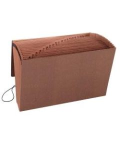 Smead TUFF Expanding File With Flap & Elastic Cord, 21 Pockets, A-Z, 15in x 10in Legal Size, 30% Recycled, Brown