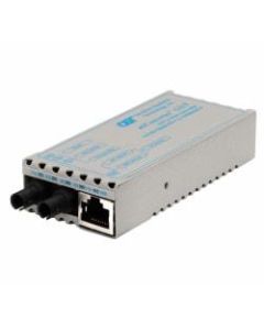 miConverter 10/100/1000 Gigabit Ethernet Fiber Media Converter RJ45 ST Single-Mode 12km Extended Temp - 1 x 10/100/1000BASE-T; 1 x 1000BASE-LX; US AC Powered; Lifetime Warranty