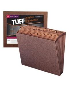 Smead TUFF Expanding File, 12 Pockets, Monthly, 12in x 10in Letter Size, 30% Recycled, Brown