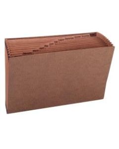 Smead TUFF Expanding File With Open Top, 12 Pockets, Monthly, 15in x 10in, Legal Size, 30% Recycled, Brown