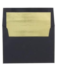 JAM Paper Booklet Envelopes, A8, Gummed Seal, Black/Gold, Pack Of 25 Envelopes