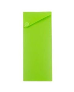 JAM Paper Plastic Slide Pencil Case, 7 3/4inH x 2 3/4inW x 1 1/8inD, Green