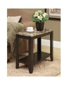 Monarch Specialties Accent Table With Marble Top, Rectangle, Brown