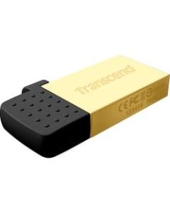Transcend 32GB JetFlash 380S USB 2.0 On-The-Go Flash Drive - 32 GB - USB 2.0 - Gold