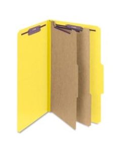 Smead Classification Folders, Pressboard With SafeSHIELD Fasteners, 2 Dividers, 2in Expansion, Legal Size, 50% Recycled, Yellow, Box Of 10