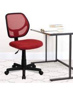 Flash Furniture Mesh Low-Back Swivel Chair, Red/Black