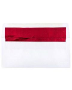 JAM Paper Booklet Envelopes, #10, Gummed Seal, Red/White, Pack Of 25