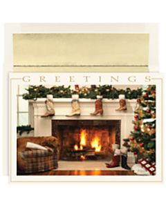 Great Papers! Holiday Greeting Cards, 5 5/8in x 7 7/8in, Western Mantel, Pack Of 18