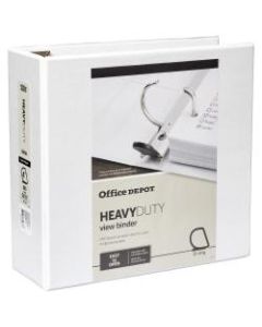 Office Depot Brand Heavy-Duty View 3-Ring Binder, 4in D-Rings, 49% Recycled, White