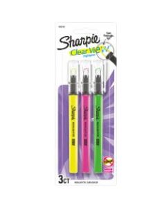 Sharpie Clear View Highlighter Stick, Chisel Point, Assorted Colors, Pack Of 3