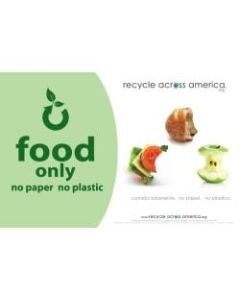 Recycle Across America Food Standardized Recycling Label, FOOD-5585, 5 1/2in x 8 1/2in, Light Green