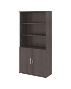 Bush Business Furniture Studio C 5 Shelf Bookcase with Doors, Storm Gray, Standard Delivery