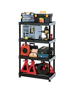 Rimax Heavy-Duty Storage Shelves, 4 Tiers, Black