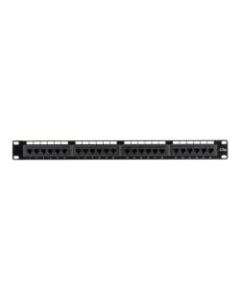 Black Box CAT5e Patch Panel, Punchdown - 1U, Unshielded, 24-Port - 24 x RJ-45, 110 - 24 Port(s) - 24 x RJ-45 - 1U High - Rack-mountable