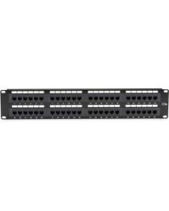 Black Box CAT5e Patch Panel, Punchdown - 2U, Unshielded, 48-Port - 48 x RJ-45 - 48 Port(s) - 48 x RJ-45 - 48 x RJ-11 - 2U High - 19in Wide