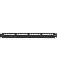 Black Box CAT6 Patch Panel, Punchdown - 1U, Unshielded, 24-Port - 24 x RJ-45, 110 - 24 Port(s) - 24 x RJ-45 - 0.5U High - 19in Wide - Rack-mountable