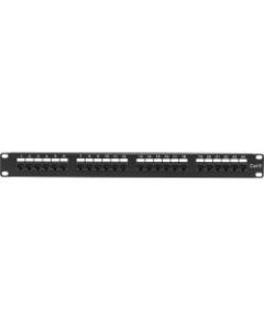 Black Box CAT6 Patch Panel, Punchdown - 1U, Unshielded, 24-Port - 24 x RJ-45, 110 - 24 Port(s) - 24 x RJ-45 - 0.5U High - 19in Wide - Rack-mountable