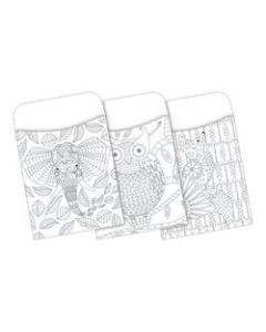 Barker Creek Peel & Stick Library Pockets, Color Me! Bohemian Animals, Pack Of 30