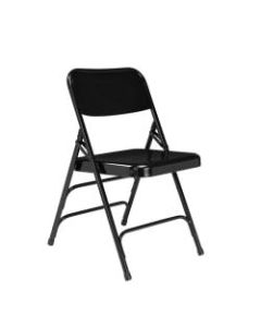 National Public Seating Steel Triple Brace Folding Chairs, Black, Pack Of 40