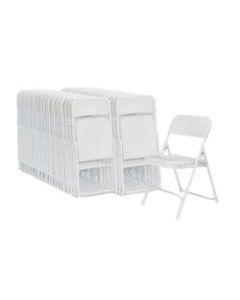 National Public Seating Lightweight Plastic Folding Chairs, White, Pack Of 40