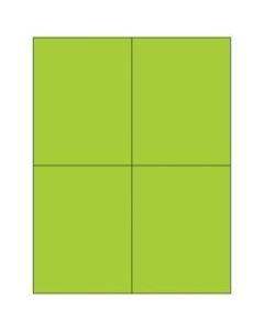 Office Depot Brand Labels, LL183GN, Rectangle, 4 1/4in x 5 1/2in, Fluorescent Green, Case Of 400