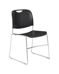 National Public Seating Hi-Tech Compact Stack Chair, Chrome/Black Pack Of 40