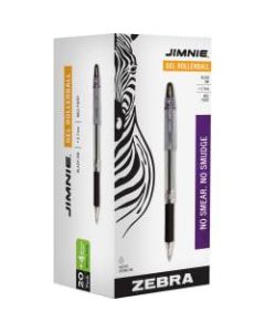 Zebra Pen Jimnie Soft Rubber Grip Gel Rollerball Pens - Medium Pen Point - Black Gel-based Ink - Smoke Barrel - 24 /, / Pack, Pack