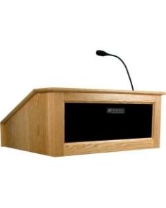 AmpliVox SW3025 - Wireless Victoria Tabletop Lectern with Sound - 12in Height x 26in Width x 22in Depth - Clear Lacquer, Cherry - Solid Hardwood