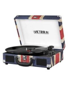Innovative Technology Victrola Bluetooth Suitcase Record Player, 5inH x 10inW x 14inD, Union Jack