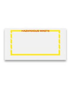 Office Depot Brand Packing List Envelopes, Top Loading, "Hazardous Waste", 5 1/2in x 10in, Yellow Border, Pack Of 1,000