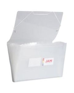 JAM Paper Legal Size Expanding File, 8in Expansion, 8-1/2in x 14in, Clear