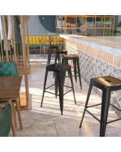 Flash Furniture Commercial Backless Bar Stool, Black