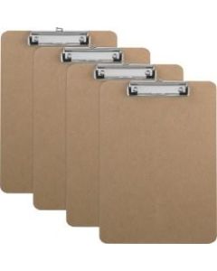 Business Source Flat Clip Hardboard Clipboard - Brown - 6 / Box