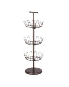 Honey-Can-Do 3-Tier Revolving Shoe Tree, 39 3/8inH x 11 1/2inW x 11 1/2inD, Bronze