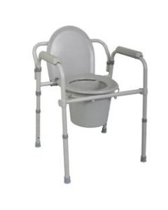 Medline Folding Steel Commode, Gray