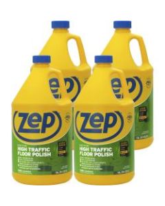 Zep Commercial High-Traffic Floor Finish - Liquid - 128 fl oz (4 quart) - 4 / Carton - Clear, Green