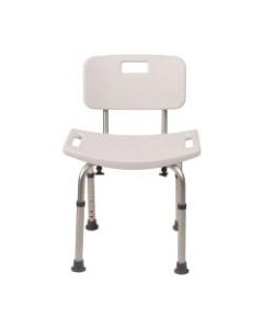 HealthSmart Compact Germ-Free Height-Adjustable Bath And Shower Bench Stool, With Backrest, 21inH x 20inW x 12inD, White