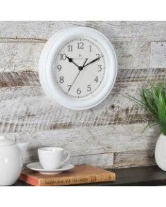 FirsTime Essential Round Wall Clock, 8 1/2in, White