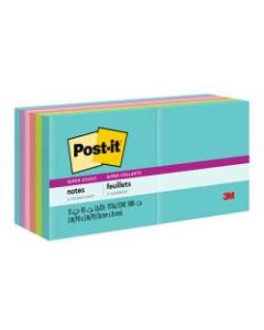 Post-it Notes Super Sticky Notes, 3in x 3in, Miami, Pack Of 12 Pads