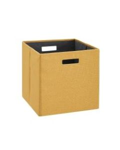 Linon Emmet Storage Bins, 13inH x 13inW x 13inD, Yellow, Set Of 2 Bins