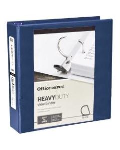 Office Depot Heavy-Duty View 3-Ring Binder, 2in D-Rings, 49% Recycled, Navy