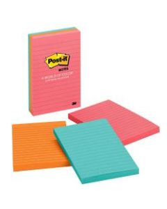 Post-it Notes, Lined, 4in x 6in, Cape Town, Pack Of 3 Pads