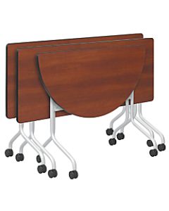 Safco Impromptu Mobile Training Table Top, Half-Round, 48inW x 24inD, Cherry (Base Sold Separately)